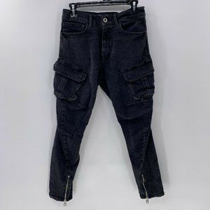 Zara Man cropped zip ankle cargo jeans sz US 30
